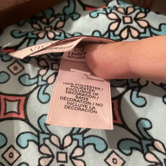 Victoria's Secret Floral Patterned Blouse - Blue and Pink - Picture 5 of 7